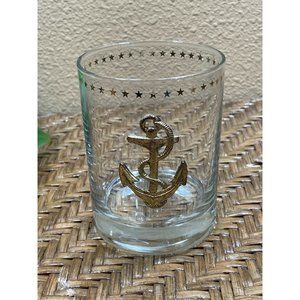 Vintage George Briard Gold Encrusted Anchor Old Fashion Glass
